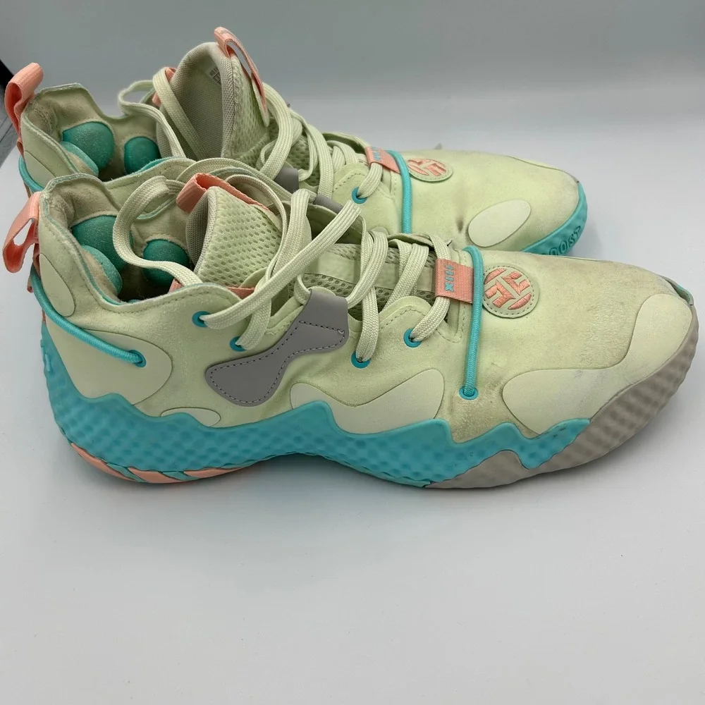 Adidas‎ Harden Vol 6 Mens Basketball Shoes Light Yellow Blue Pink Size